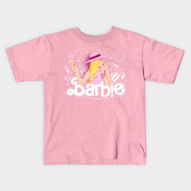 Hi Barbie Kids T-Shirt by geolaw